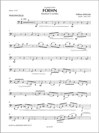 Foehn - Conducteur + Parties - William Sheller - Partition - Quatuors