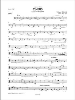 Ondis - Conducteur + Parties - William Sheller - Partition - Quatuors