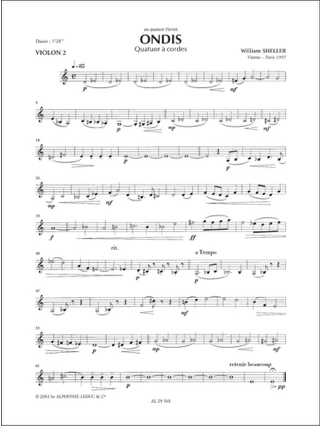 Ondis - Conducteur + Parties - William Sheller - Partition - Quatuors