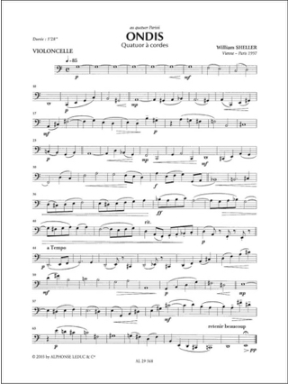 Ondis - Conducteur + Parties - William Sheller - Partition - Quatuors