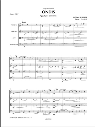 Ondis - Conducteur + Parties - William Sheller - Partition - Quatuors