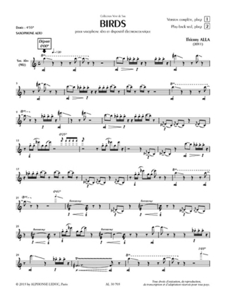 Birds - Thierry Alla - Partition - Saxophone
