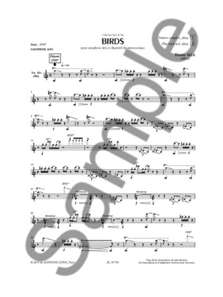 Birds - Thierry Alla - Partition - Saxophone
