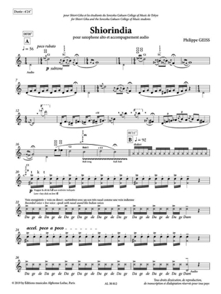 Shiorindia - Philippe Geiss - Partition - Saxophone