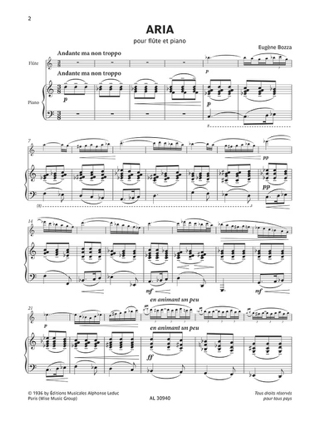 Aria - Flûte - Eugène Bozza - Partition - Flûte traversière
