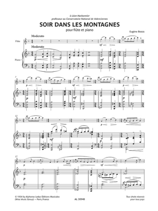Soir dans les Montagnes - Eugène Bozza - Partition