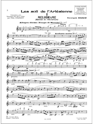 Les Soli de L'Arlésienne - BIZET - Partition - Saxophone
