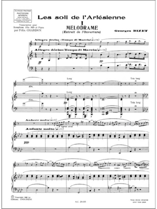 Les Soli de L'Arlésienne - BIZET - Partition - Saxophone
