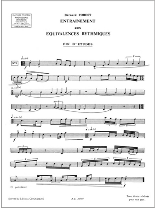 Entrainement aux Equivalences Rythmiques - Fin d'études