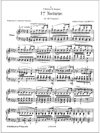 Nocturnes De 1 à 8 - FAURÉ - Partition - Piano