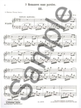 Romance Sans Paroles Opus 17-3 - FAURÉ - Partition - Piano