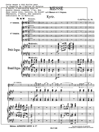 Messe Opus 36 2 Choeurs 2 Orgues - WIDOR - Partition - Chœur