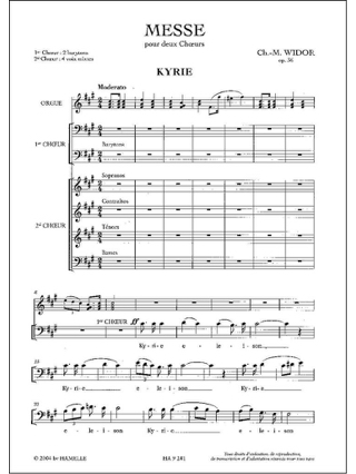Messe Opus 36. Choeurs - WIDOR - Partition - Chœur