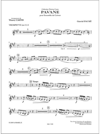 Pavane Opus 50 - FAURÉ - Partition - Ensemble de cuivres