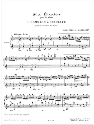 6 Etudes - Marcelle de Manziarly - Partition