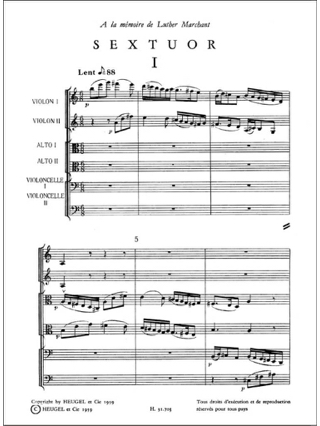 Sextuor à cordes - Conducteur - MILHAUD - Partition - Petit format