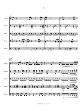 Shock Factor - Nathan Daughtrey - Partition - Ensemble de percussions