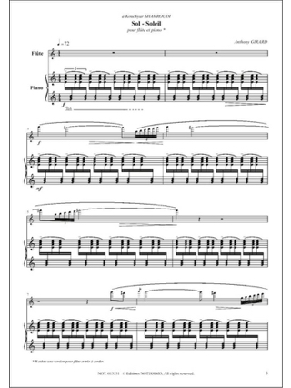 Sol Soleil - Anthony Girard - Partition - Flûte traversière