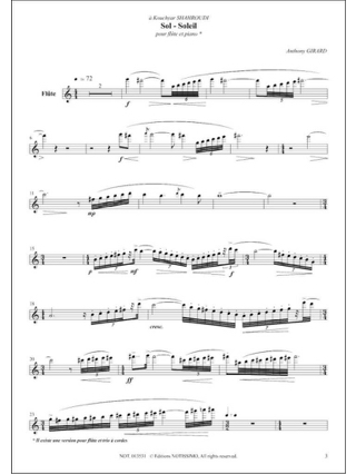 Sol Soleil - Anthony Girard - Partition - Flûte traversière