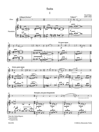 Suite for Oboe and Piano op. 17 - Pavel Haas - Partition - Hautbois