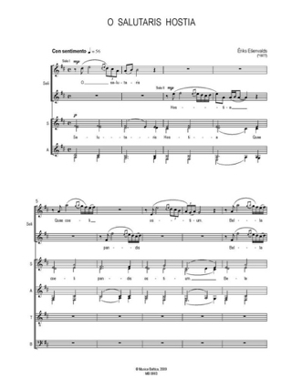 O Salutaris Hostia - Esenvalds Eriks - Partition