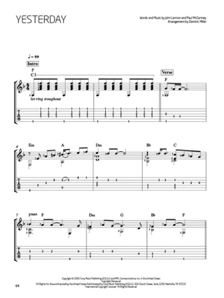 The Beatles Arranged by Dominic Miller - Partition - Pop / Rock