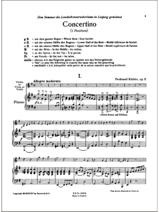 Concertino en Sol Op. 11 - Ferdinand Küchler - Partition - Violon