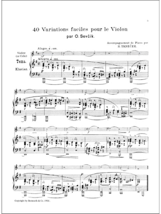 40 Variations Faciles Opus 3 - Piano Acc. - Sevcik Otakar / Trnecek H.