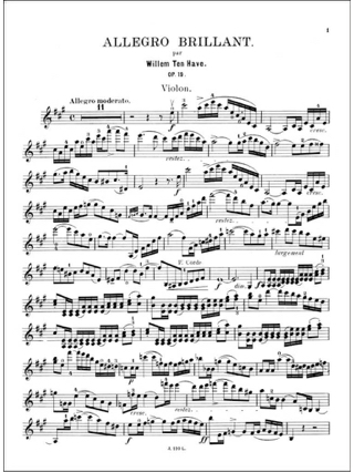 Allegro brillant - Violon - Have Willem Ten - Partition - Violon
