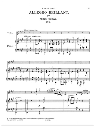Allegro brillant - Violon - Have Willem Ten - Partition - Violon