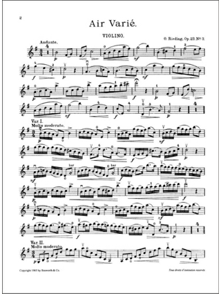 Air Varié - Violon - Oskar Rieding - Partition - Violon