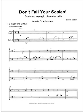Don't Fail Your Scales - Violoncelle - Stanley Glasser - Partition