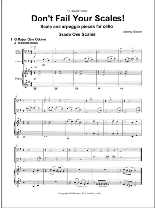 Don't Fail Your Scales - Violoncelle - Stanley Glasser - Partition