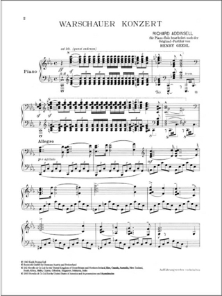 Warschauer Konzert. - Richard Addinsell - Partition - Piano