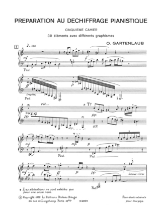Préparation Au Déchiffrage Pianistique Volume 5 - Odette Gartenlaub