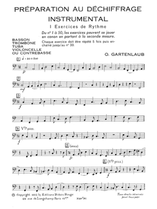 Préparation Au Déchiffrage Instrumental Volume C - Odette Gartenlaub