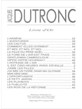 Livre D' Or - 19 Succès - Jacques Dutronc - Partition