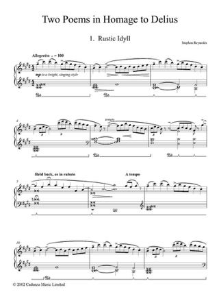Two Poems in Homage to Delius - Reynolds Stephen - Partition