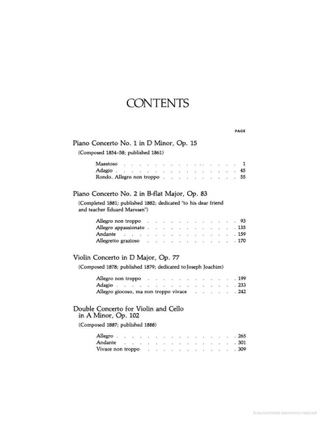 Complete Concerti - Full Score - BRAHMS - Partition - Grand format