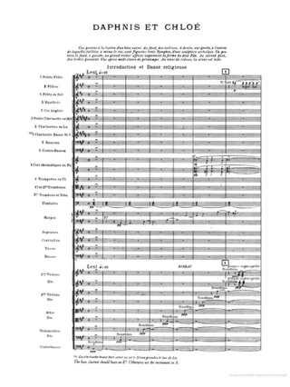 Daphnis et Chloé - Score - RAVEL - Partition - Grand format