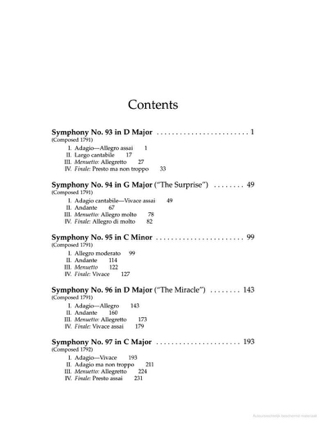 London Symphonies N°93 à 98 - Full Score - HAYDN - Partition