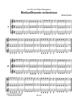 Réchauffements orchestraux, vol. 1 - Poulin Richard - Partition