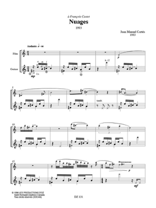 Nuages - Juan Manuel Cortés - Partition
