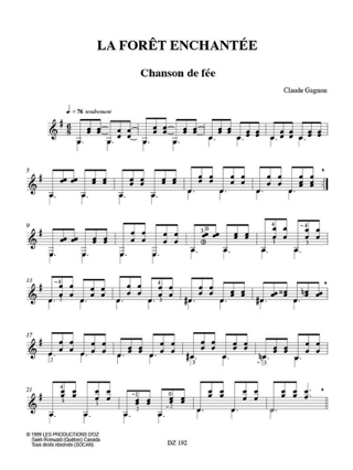 La forêt enchantée - Claude Gagnon - Partition - Guitare