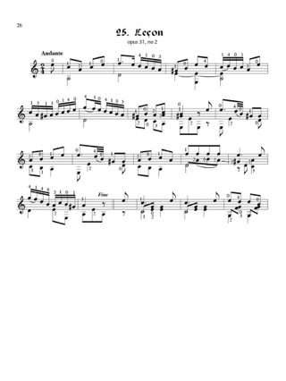 Études, Leçons & Exercices - SOR - Partition - Guitare