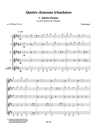 4 Chansons Irlandaises - Philippe Paviot - Partition - Guitare