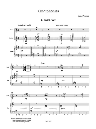 Cinq Phonies - Denis Poliquin - Partition