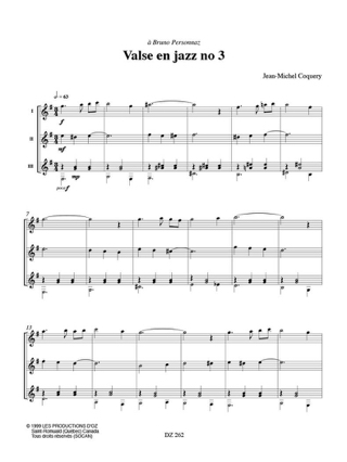 Valse En Jazz N°3 - Jean-Michel Coquery - Partition - Guitare
