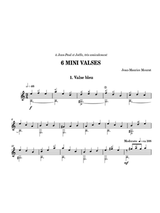 6 Mini-Valses - Jean-Maurice Mourat - Partition - Guitare