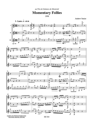 Momentary Follies - Senior Andrew - Partition